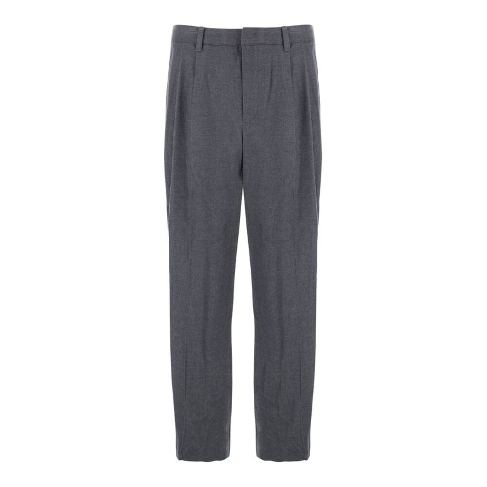 Dunst Men Grey Tailored Trousers With Front Pleats In Fabric Man